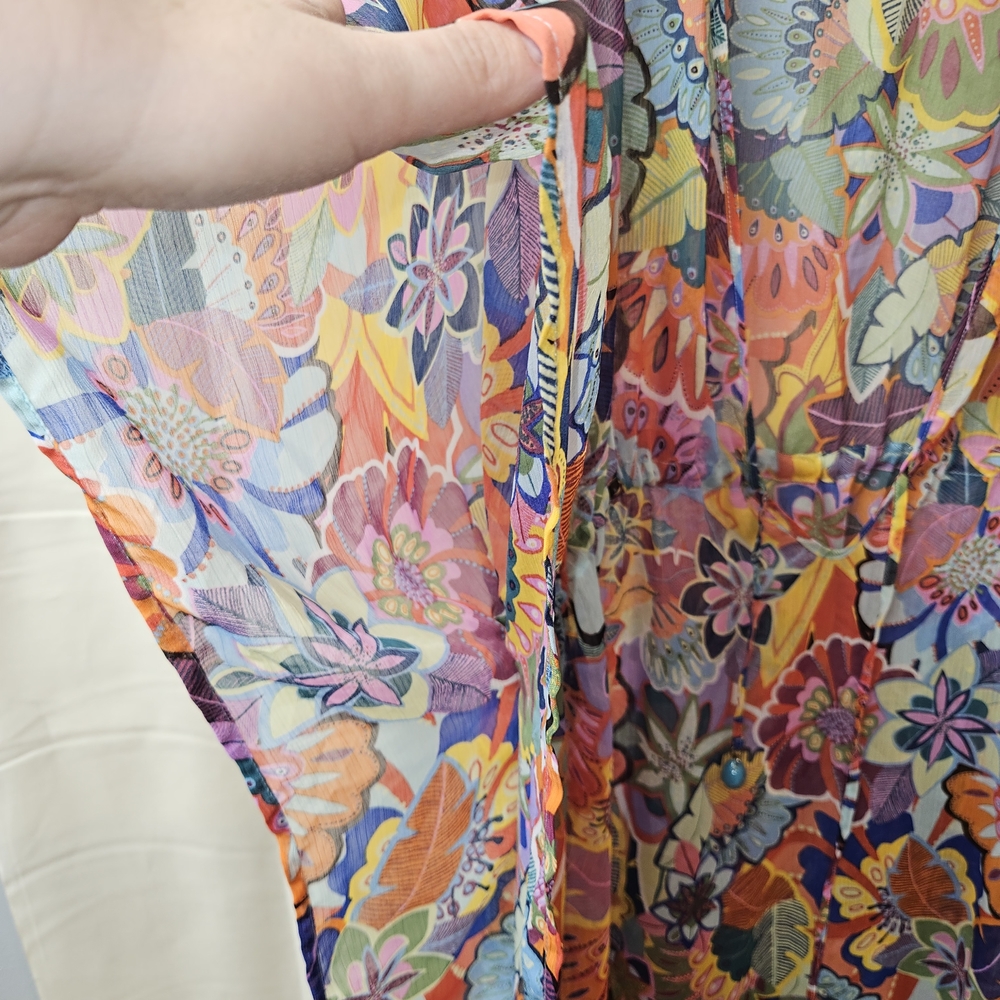Bleu Rod Beattie Vibrant Multicolor Floral Beach Coverup - Picture 3 of 6